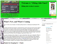 Tablet Screenshot of hikingwithchuck.com